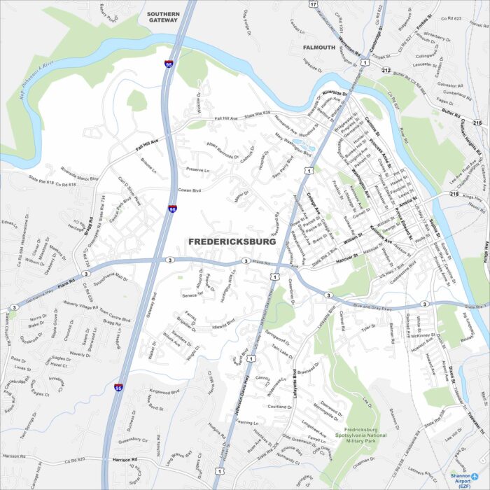 Fredericksburg Map Virginia