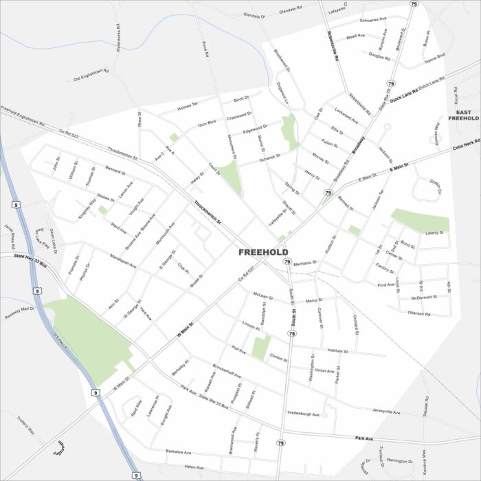 Freehold Borough Map New Jersey