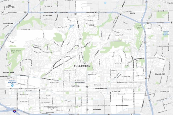 Fullerton Map California