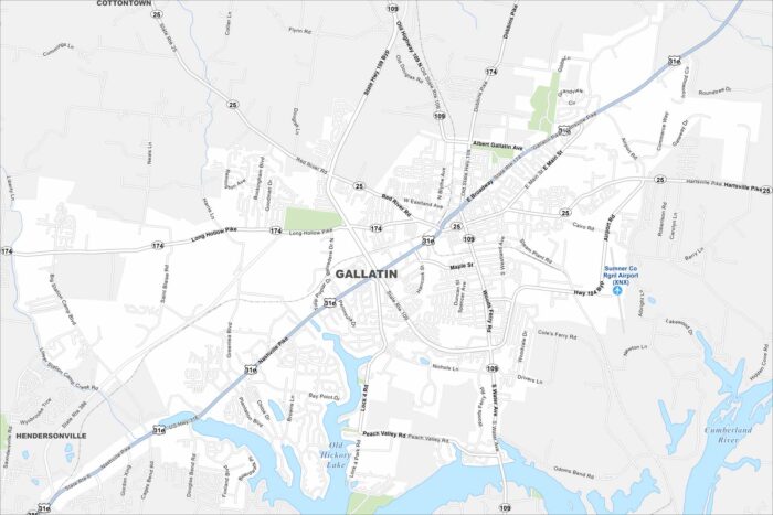 Gallatin Map Tennessee