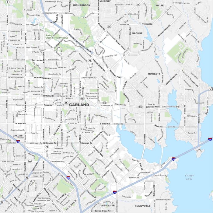 Garland Map Texas