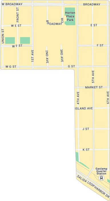 Gaslamp Quarter Map San Diego