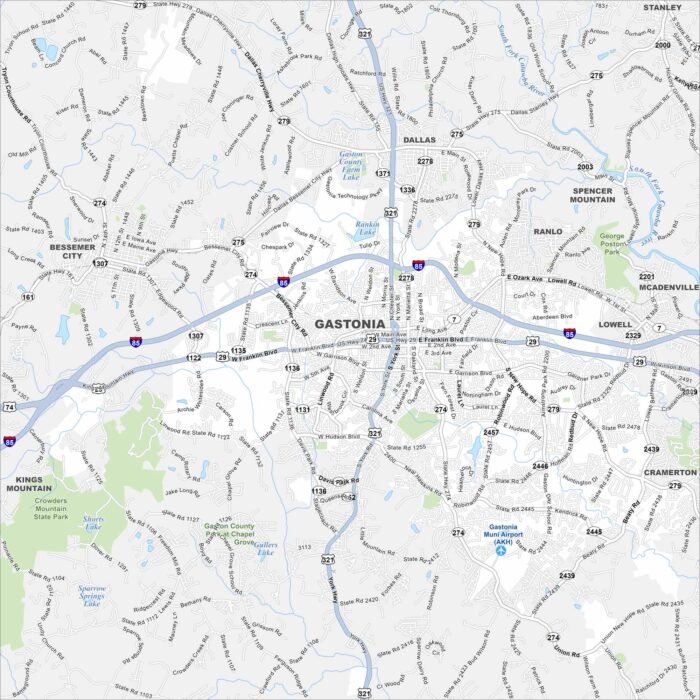 Gastonia Map North Carolina
