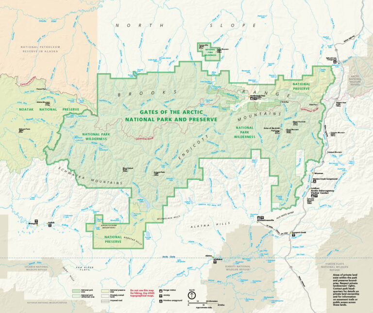 Gates of the Arctic National Park and Preserve Map