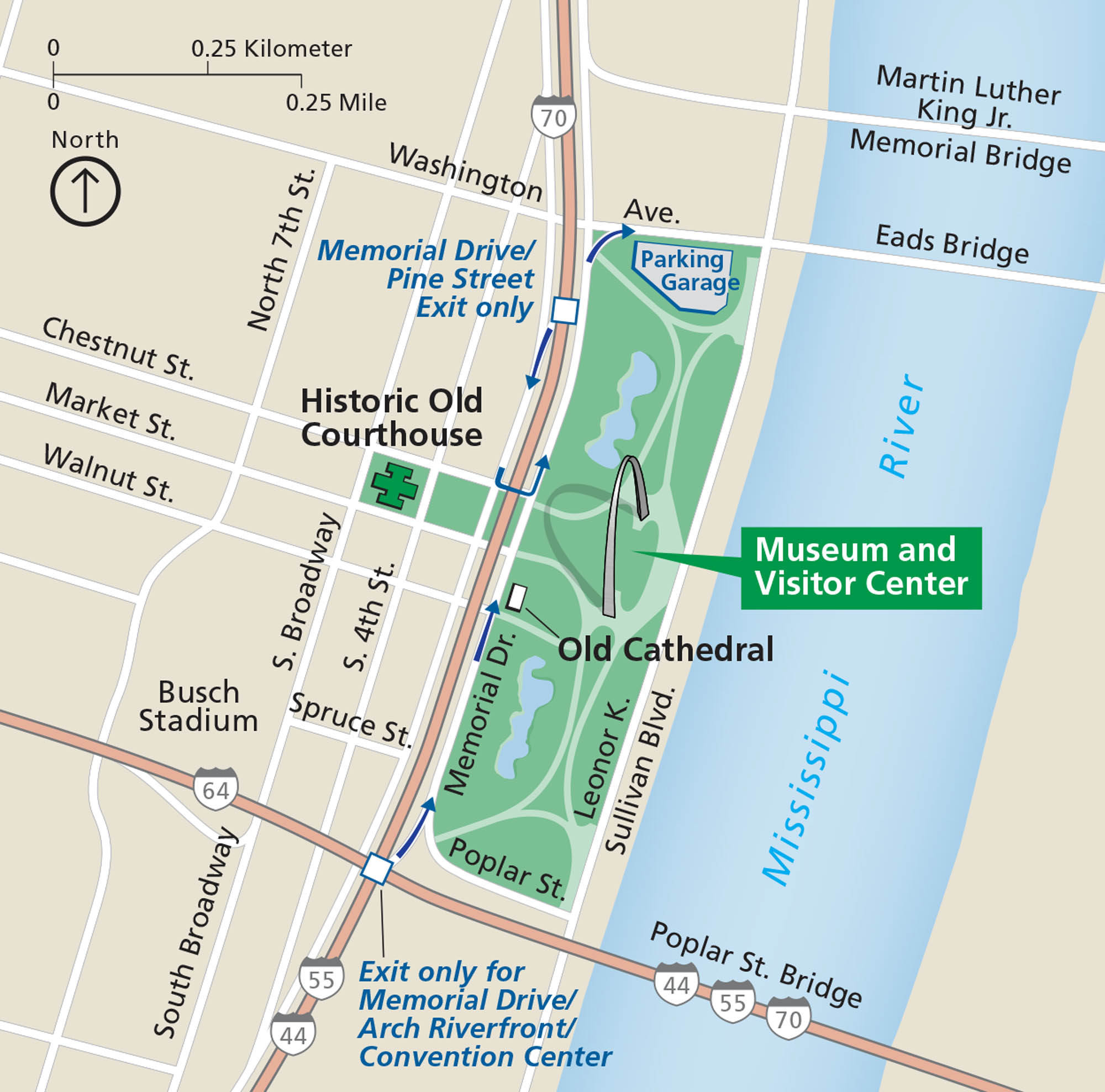 Gateway Arch National Park Map