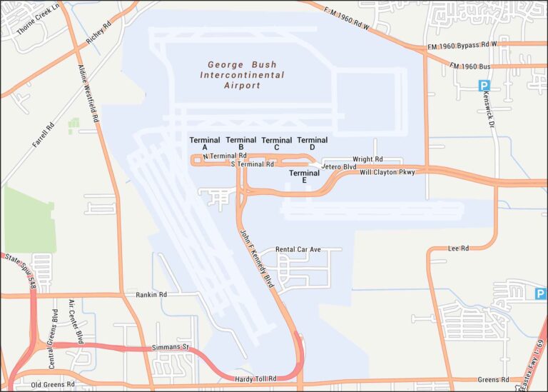 George Bush Airport Map