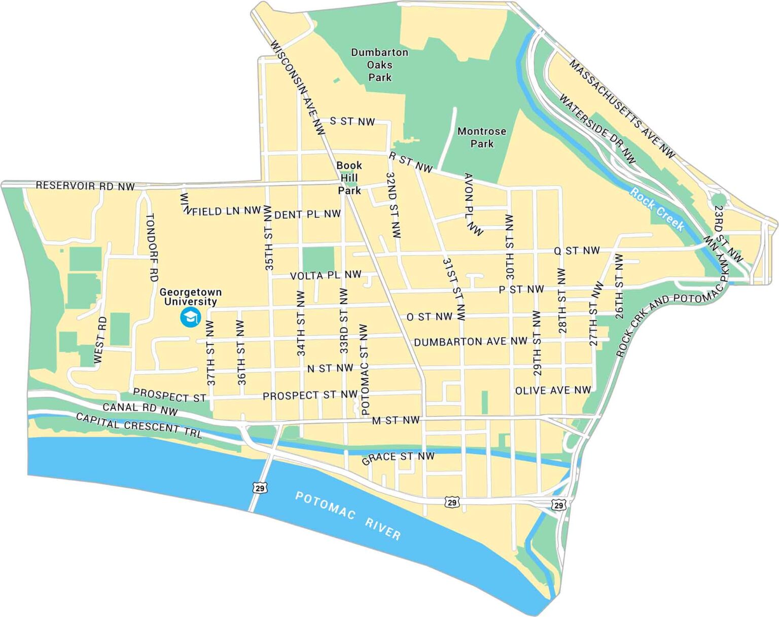 District of Columbia Zip Code Map - US Maps