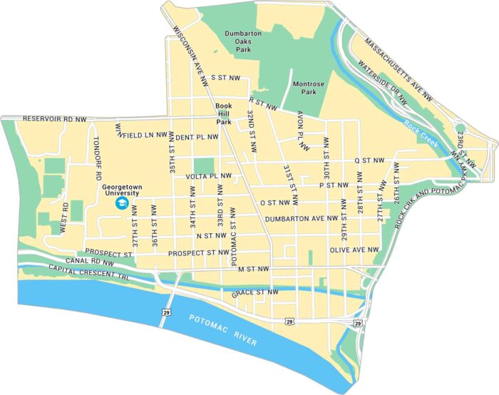 Georgetown Map Washington DC