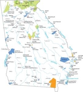 Georgia National Parks and Forests Map