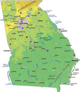Georgia Physical Map
