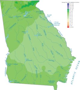 Georgia Precipitation Map