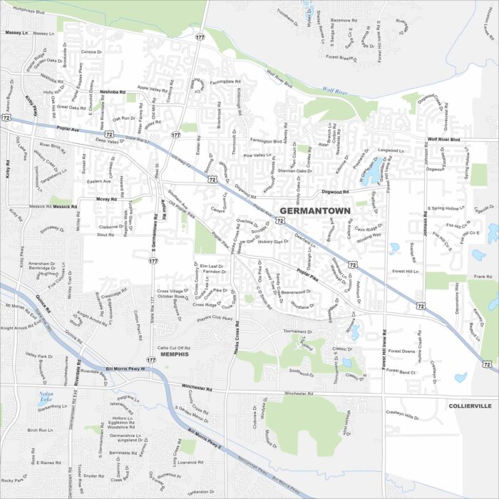 Germantown Map Tennessee