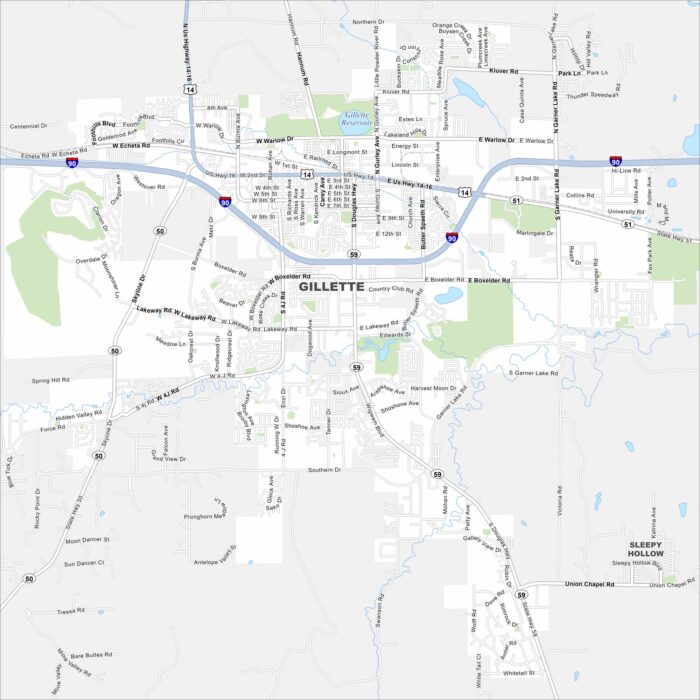Gillette Map Wyoming