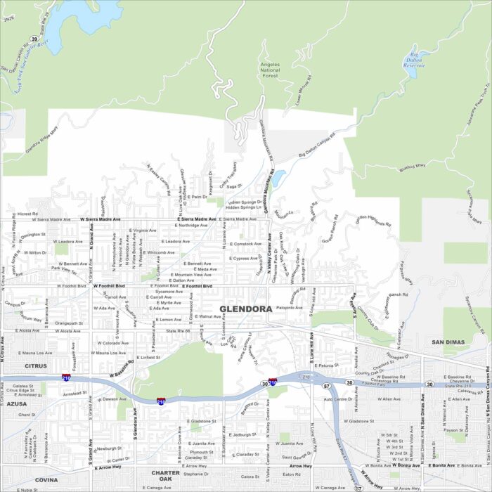 Glendora Map California