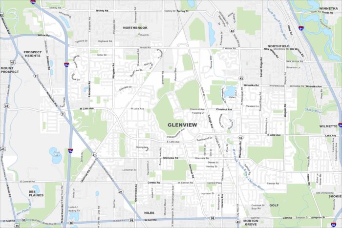 Glenview Map Illinois