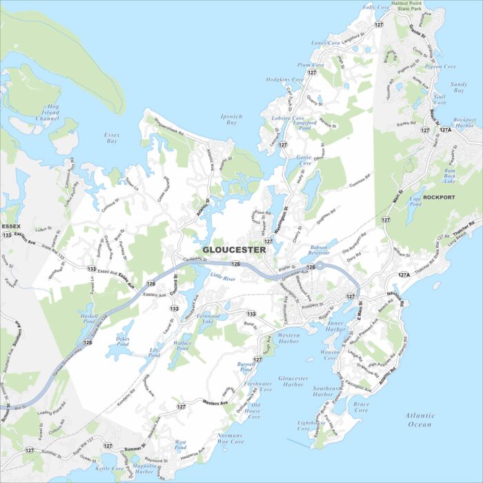 Gloucester Map Massachusetts