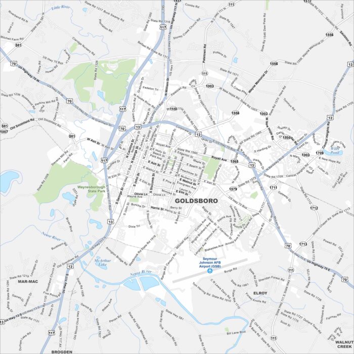 Goldsboro Map North Carolina