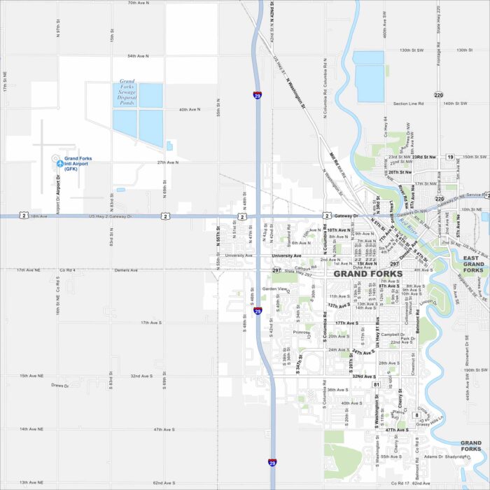 Grand Forks Map North Dakota