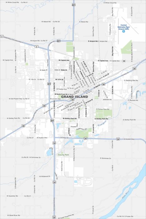 Grand Island Map Nebraska
