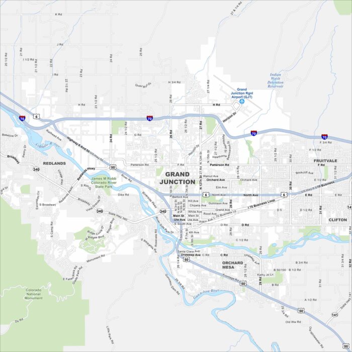 Grand Junction Map Colorado
