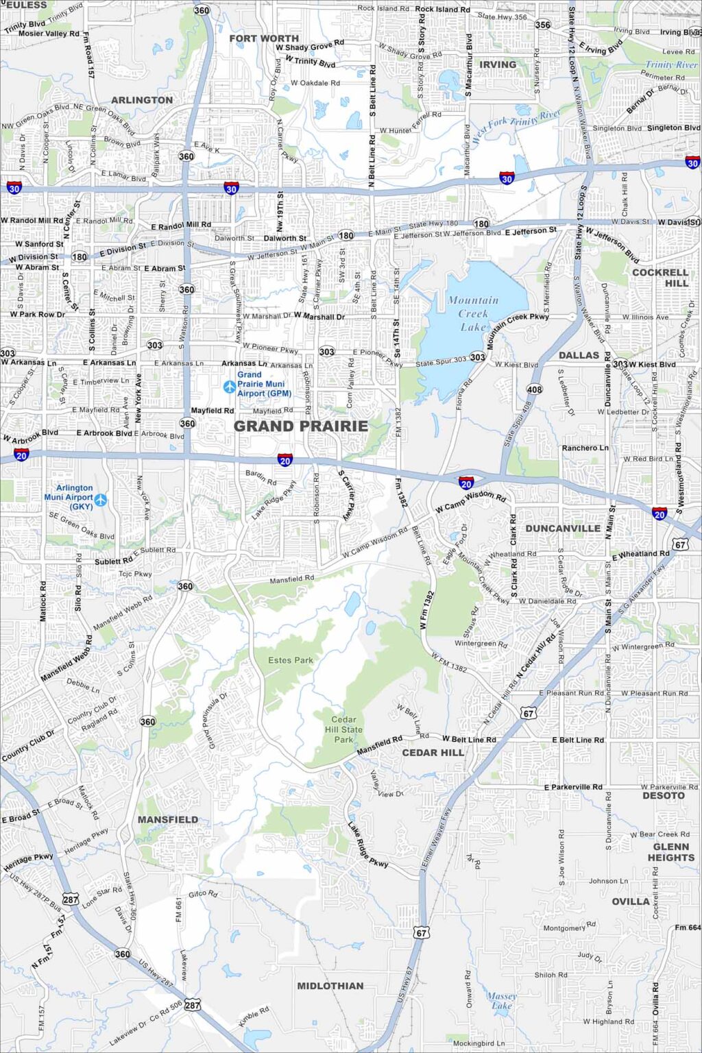 Map of Grand Prairie, Texas - US Maps