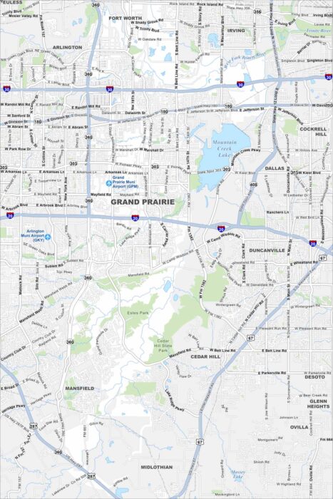 Grand Prairie Map Texas