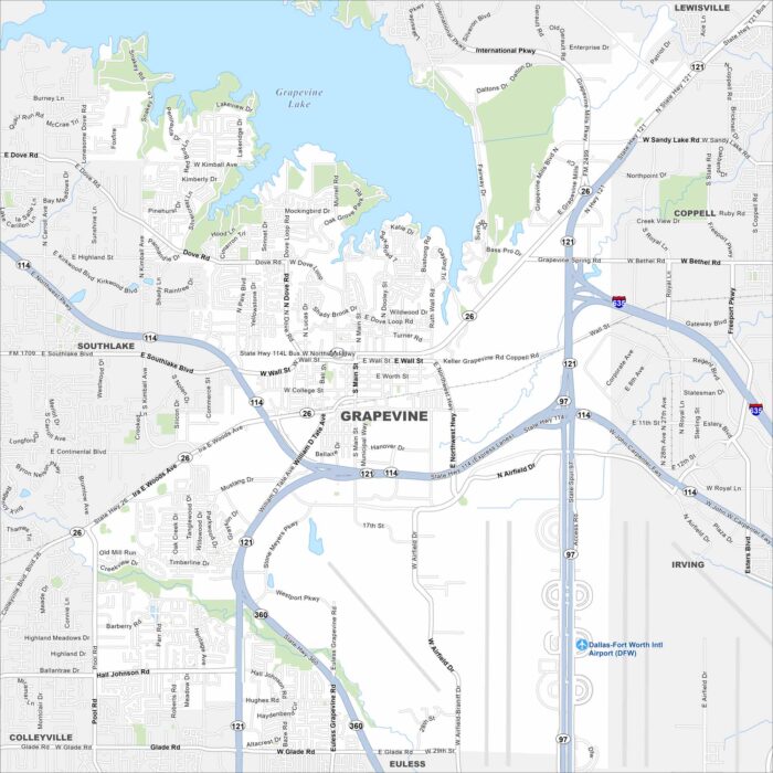 Grapevine Map Texas