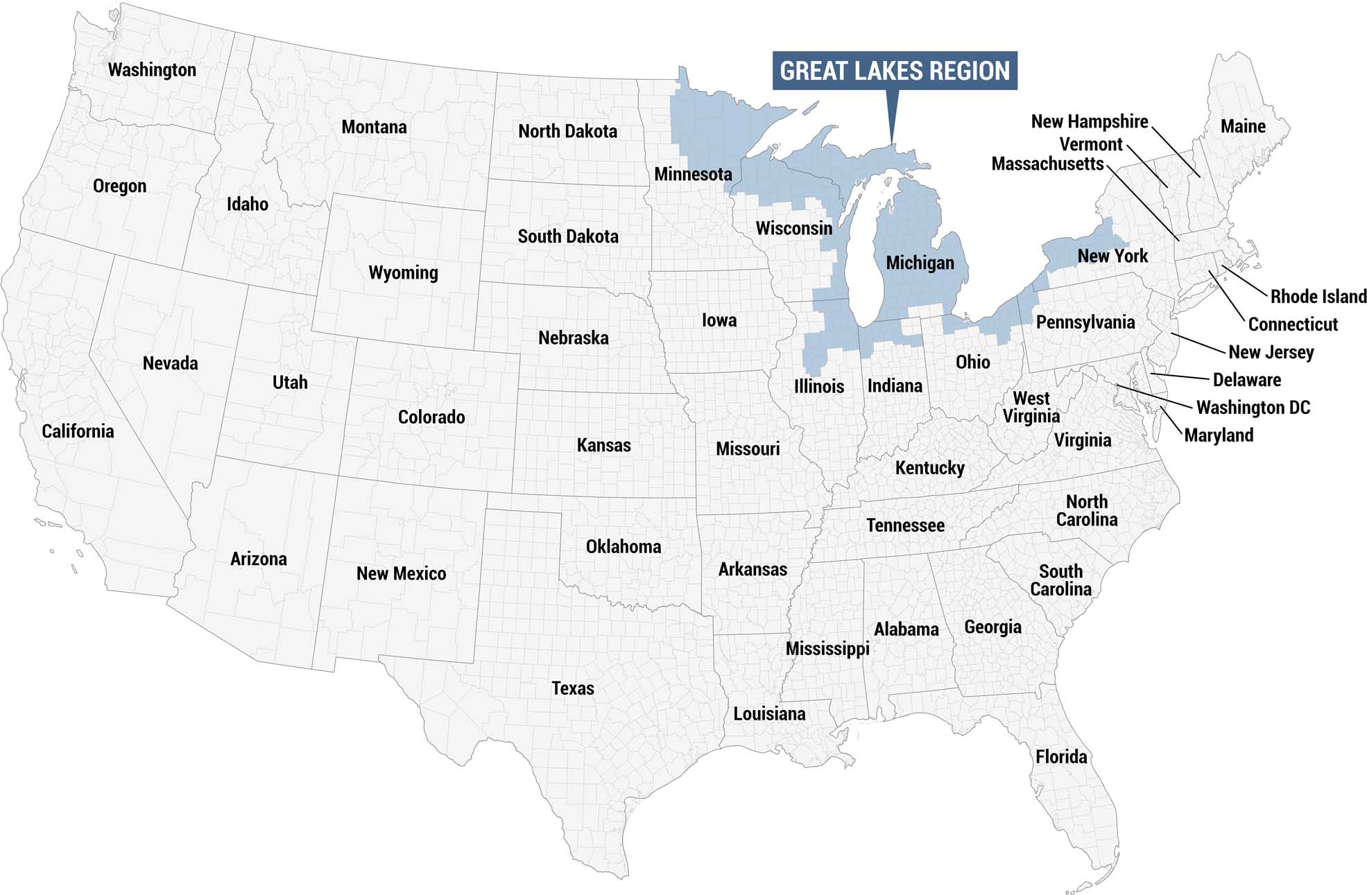 Great Lakes Region Map