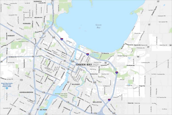 Green Bay Map Wisconsin