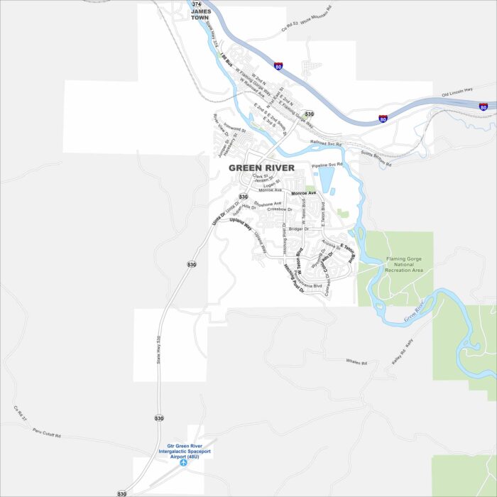 Green River Map Wyoming
