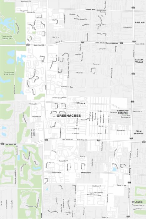 Greenacres Map Florida