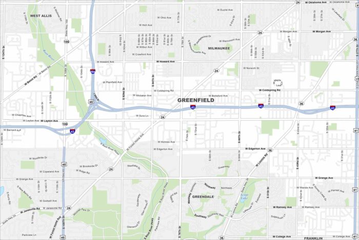 Greenfield Map Wisconsin