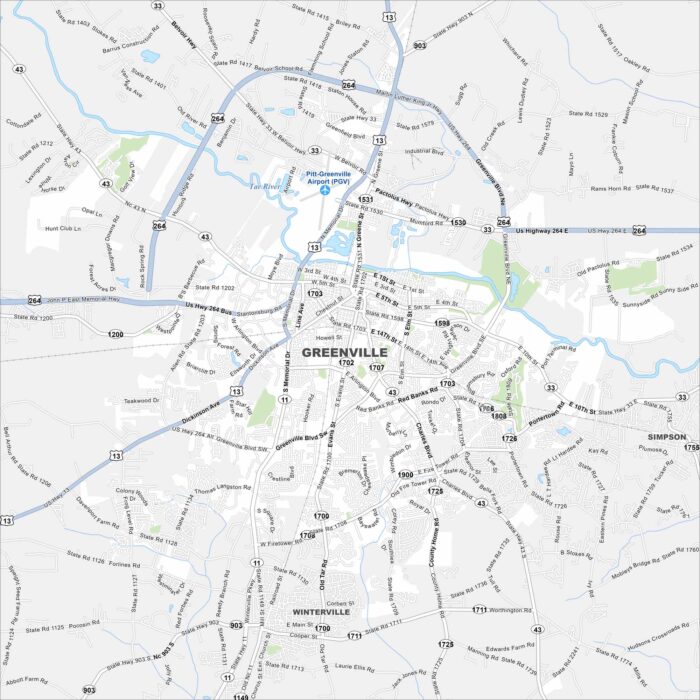 Greenville Map North Carolina