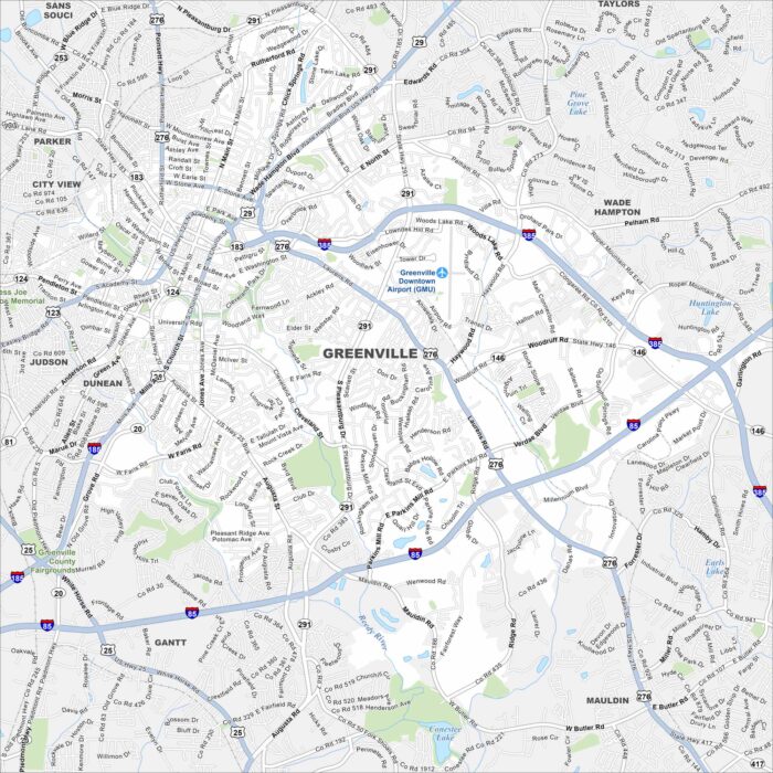 Greenville Map South Carolina