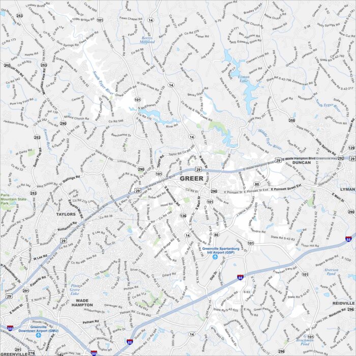Greer Map South Carolina