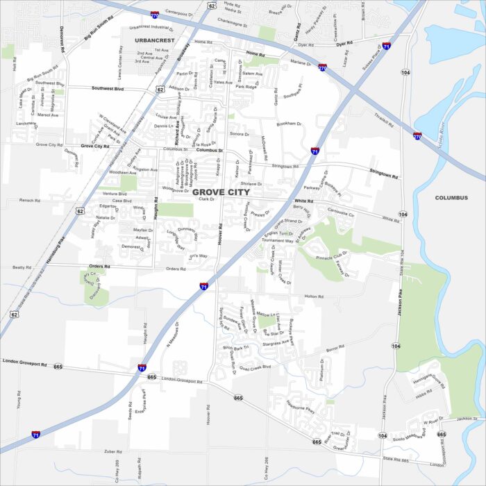 Grove City Map Ohio