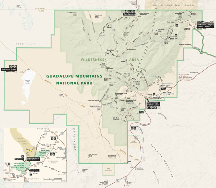 Guadalupe Mountains National Park Map