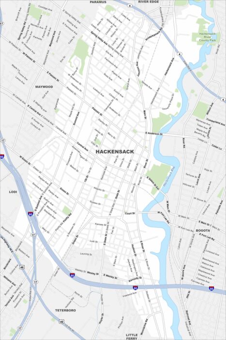 Hackensack Map New Jersey