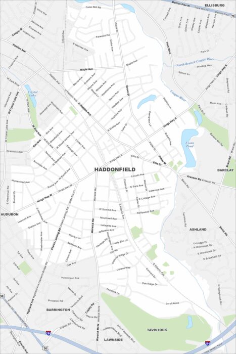 Haddonfield Borough Map New Jersey