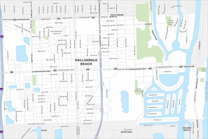Hallandale Beach Map Florida