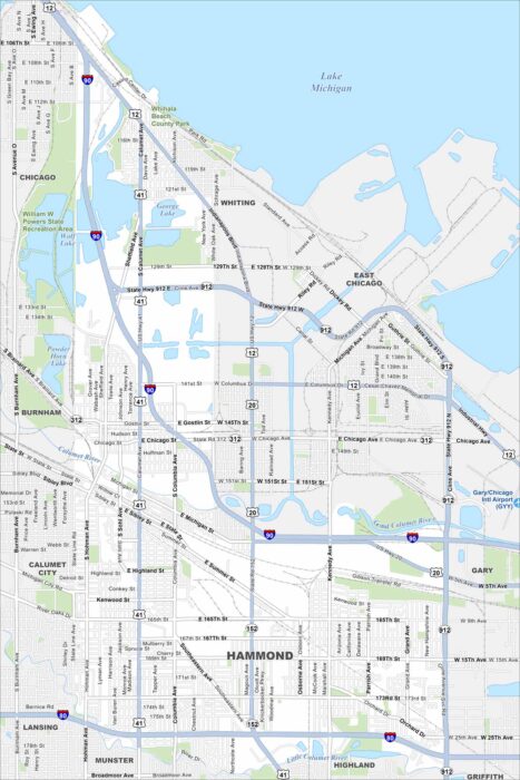 Hammond Map Indiana