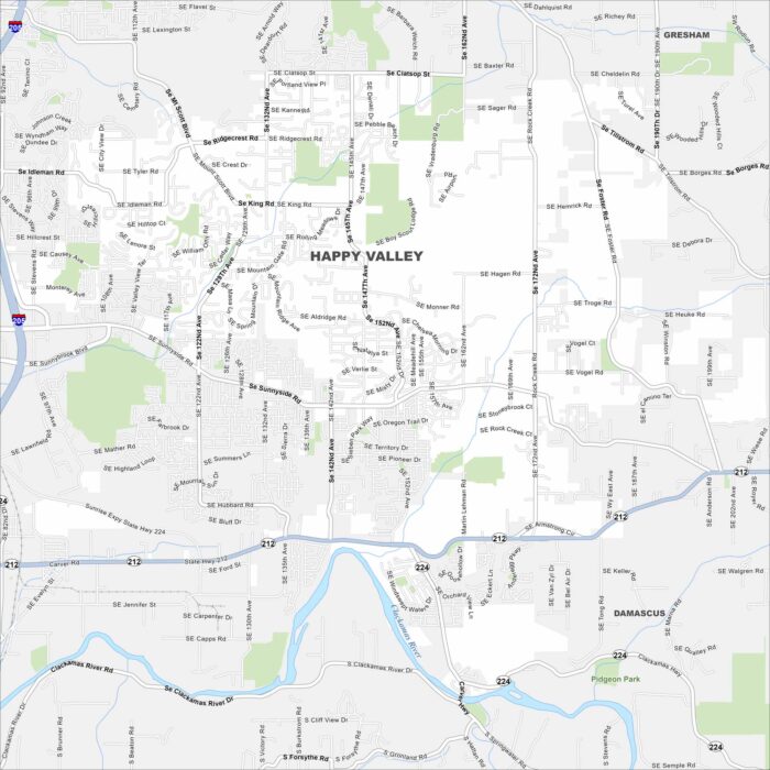 Happy Valley Map Oregon