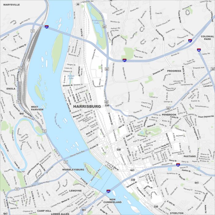 Harrisburg Map Pennsylvania