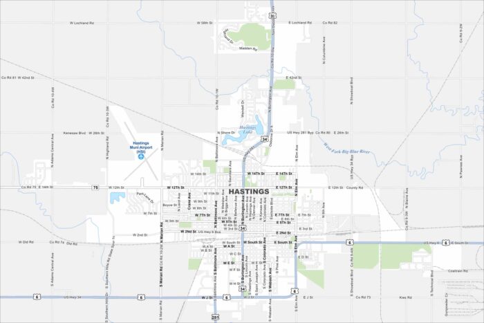 Hastings Map Nebraska