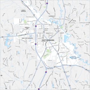 Hattiesburg Map Mississippi