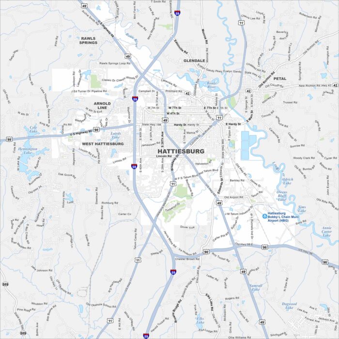 Hattiesburg Map Mississippi