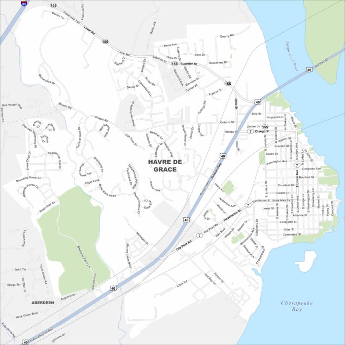 Havre de Grace Map Maryland