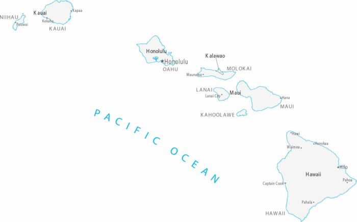 Hawaii Counties Cities Map