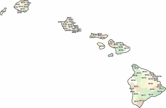 Hawaii Zip Code Map