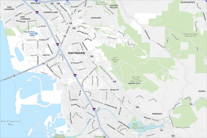 Hayward Map California